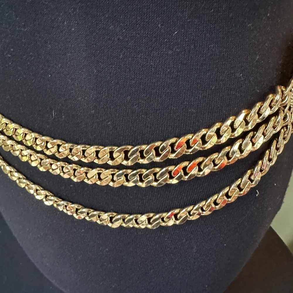 Vintage Metal Belt Gold Tone Disco 1980s Runway Rare